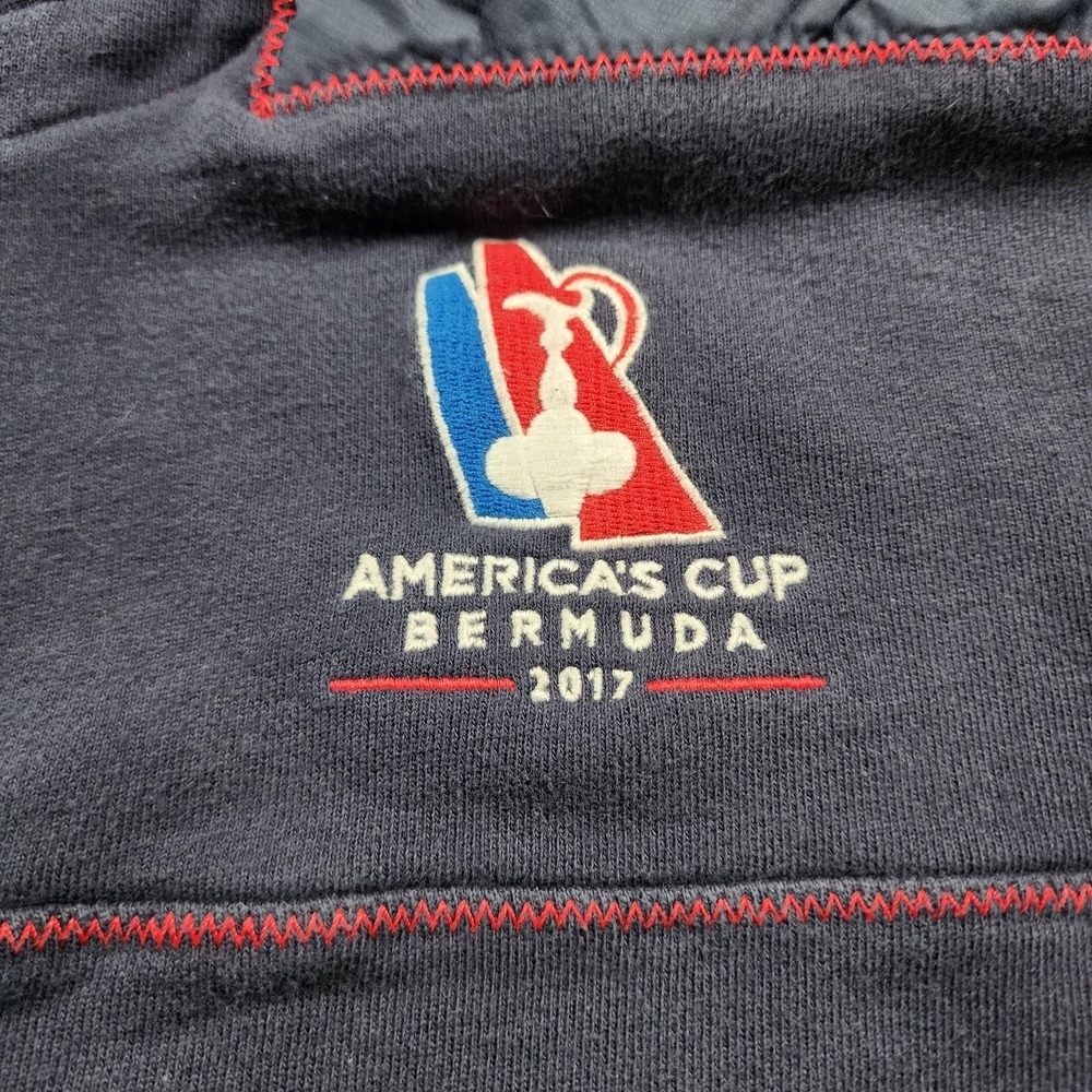 Vineyard Vines Jacket Mens XL Navy 1/4 Zip Fleece America's Cup Bermuda 2017 - Picture 4 of 13
